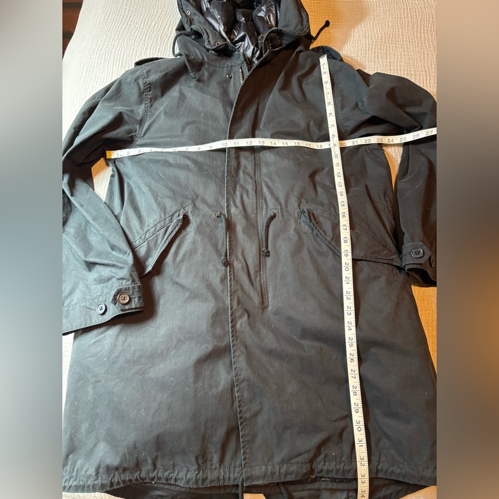 Aritzia Community Black Hooded Jacket, sz L removable lining, no fur - Picture 7 of 7